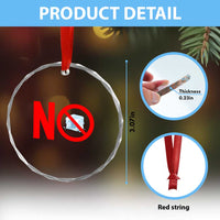 Anti ICE Crystal Glass Ornament No ICE Protest Symbol Anti Immigration Enforcement