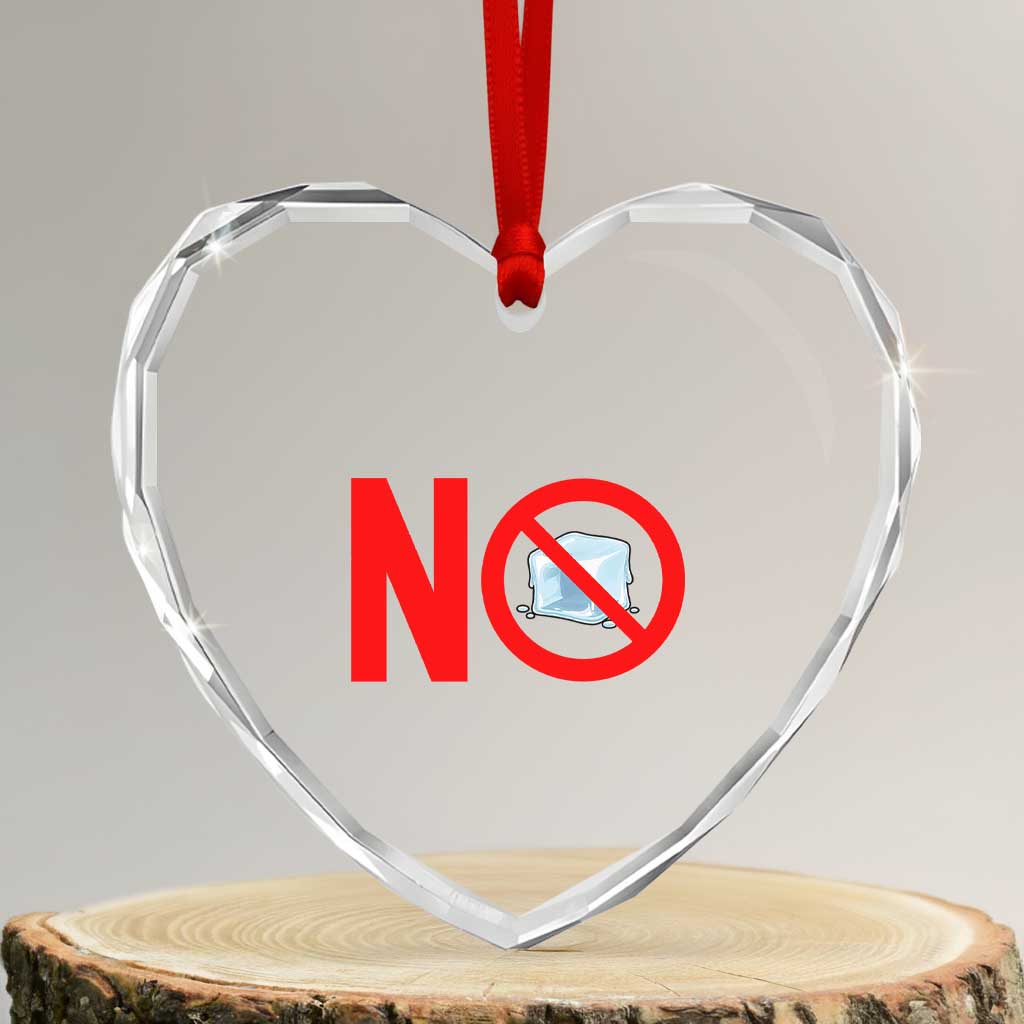 Anti ICE Heart Crystal Glass Ornament No ICE Protest Symbol Anti Immigration Enforcement