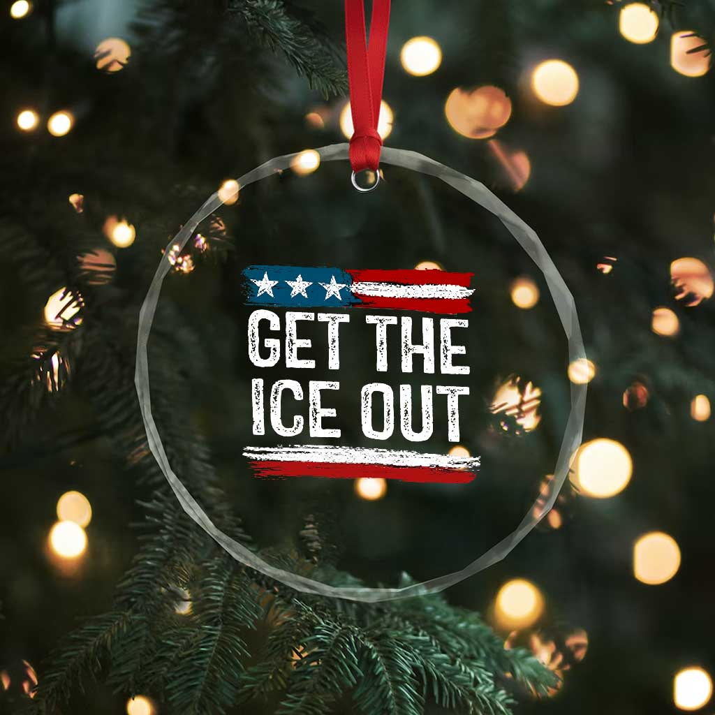 Anti ICE Immigration Protest Human Rights Crystal Glass Ornament