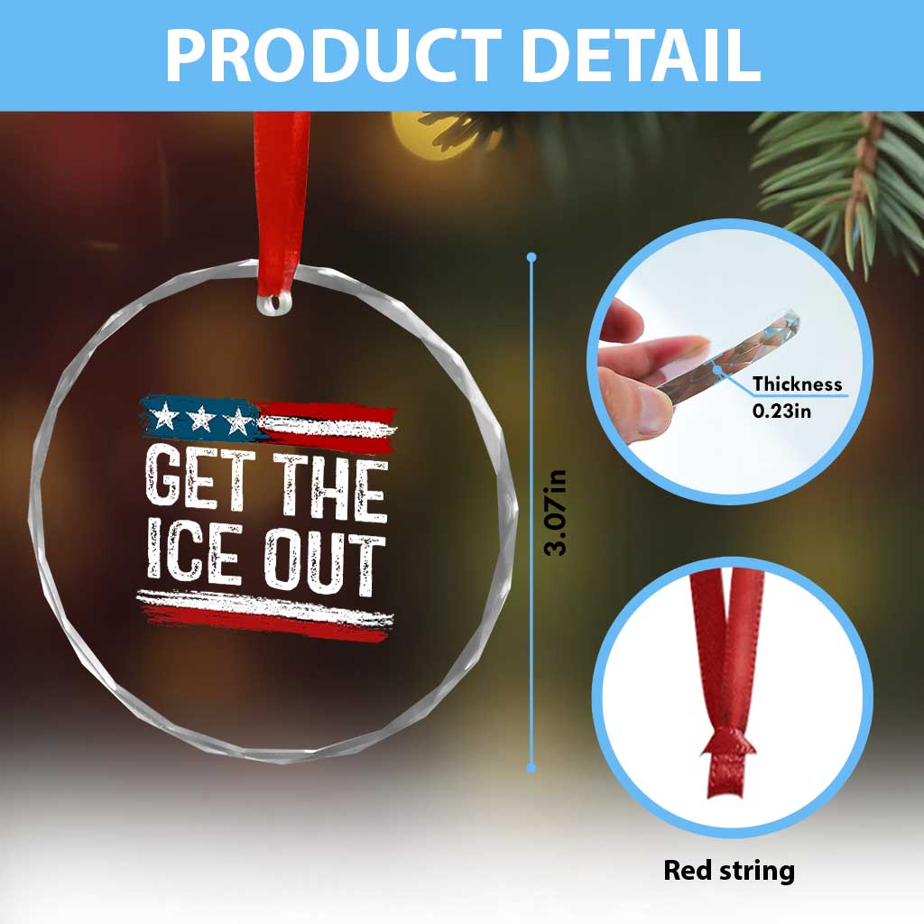 Anti ICE Immigration Protest Human Rights Crystal Glass Ornament