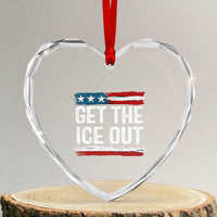 Anti ICE Immigration Protest Human Rights Heart Crystal Glass Ornament