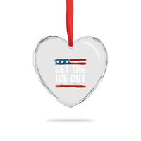 Anti ICE Immigration Protest Human Rights Heart Crystal Glass Ornament