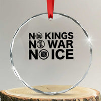Anti Monarchy Political Crystal Glass Ornament No Kings No Wars No Ice