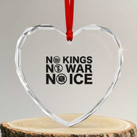 Anti Monarchy Political Heart Crystal Glass Ornament No Kings No Wars No Ice