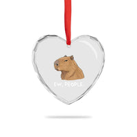 Anti Social Capybara Meme Heart Crystal Glass Ornament Ew People Sarcastic Funny Introvert Gift - Wonder Print Shop