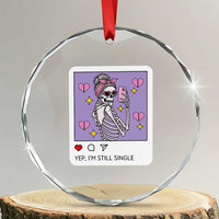 Anti Valentine Crystal Glass Ornament Funny Skeleton Selfie Meme - Wonder Print Shop