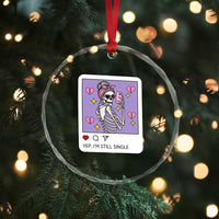 Anti Valentine Crystal Glass Ornament Funny Skeleton Selfie Meme - Wonder Print Shop