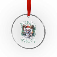 Anti Xmas Crystal Glass Ornament Merry 666Mas Satan Creepy Christmas TS09