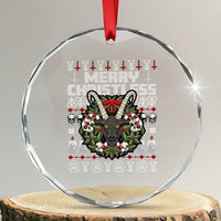 Anti Xmas Crystal Glass Ornament Merry Christless Satan Baphomet Wreath TS09
