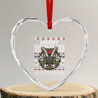 Anti Xmas Heart Crystal Glass Ornament Merry Christless Satan Baphomet Wreath - Wonder Print Shop