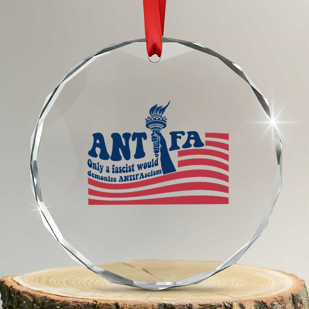 Antifa Fascism Patriotic Crystal Glass Ornament Antifascist Statue of Liberty - Wonder Print Shop
