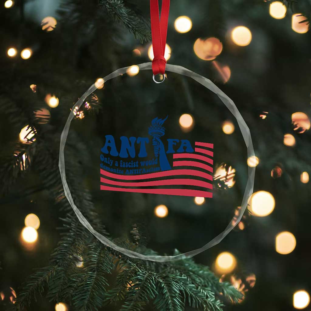 Antifa Fascism Patriotic Crystal Glass Ornament Antifascist Statue of Liberty - Wonder Print Shop