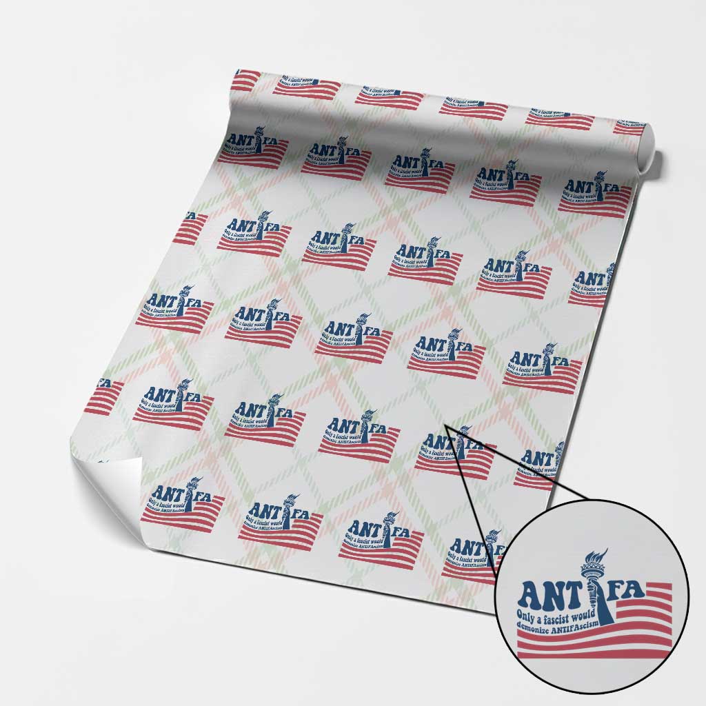 Antifa Fascism Patriotic Wrapping Paper Roll Antifascist Statue of Liberty - Wonder Print Shop