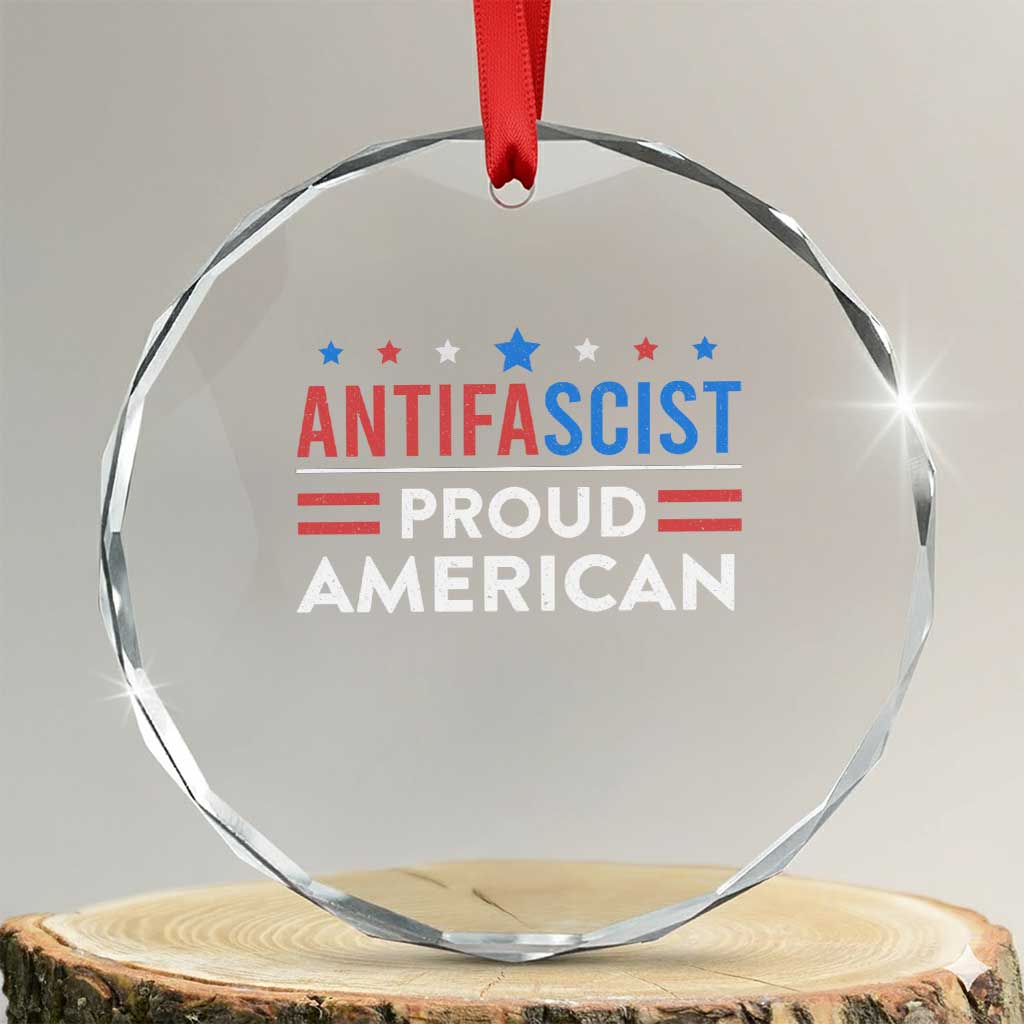 Antifascist Proud American Crystal Glass Ornament Fight Fascism Protest Human Rights TS11
