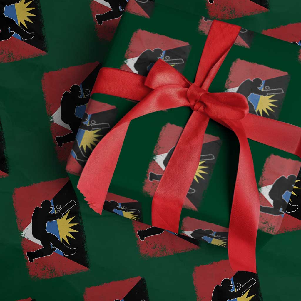 Antigua and Barbuda Cricket Wrapping Paper Roll Retro Vintage Sport Antiguan Flag West Indies Cricket Fan