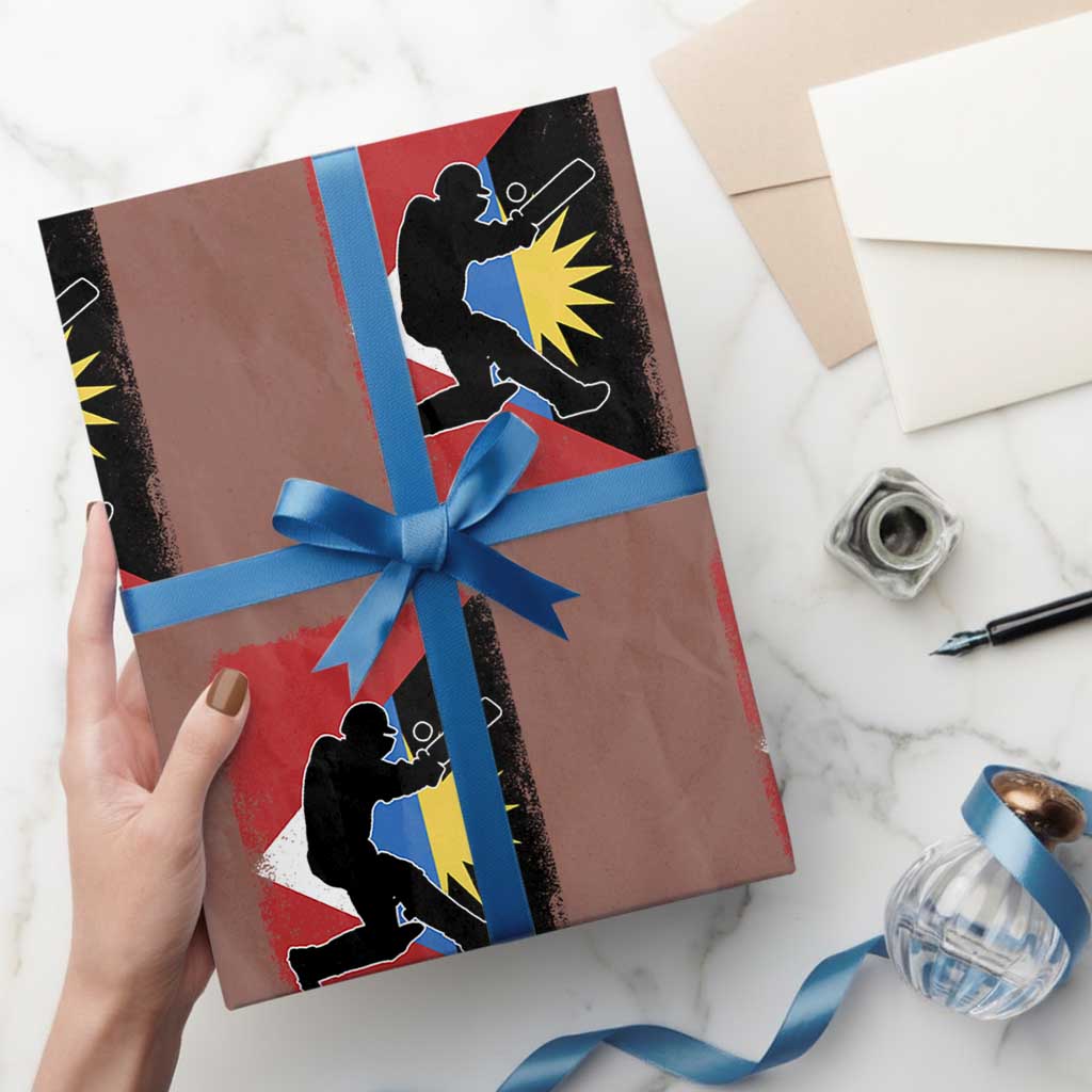 Antigua and Barbuda Cricket Wrapping Paper Roll Retro Vintage Sport Antiguan Flag West Indies Cricket Fan