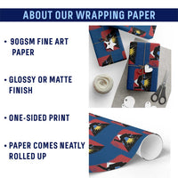 Antigua and Barbuda Cricket Wrapping Paper Roll Retro Vintage Sport Antiguan Flag West Indies Cricket Fan