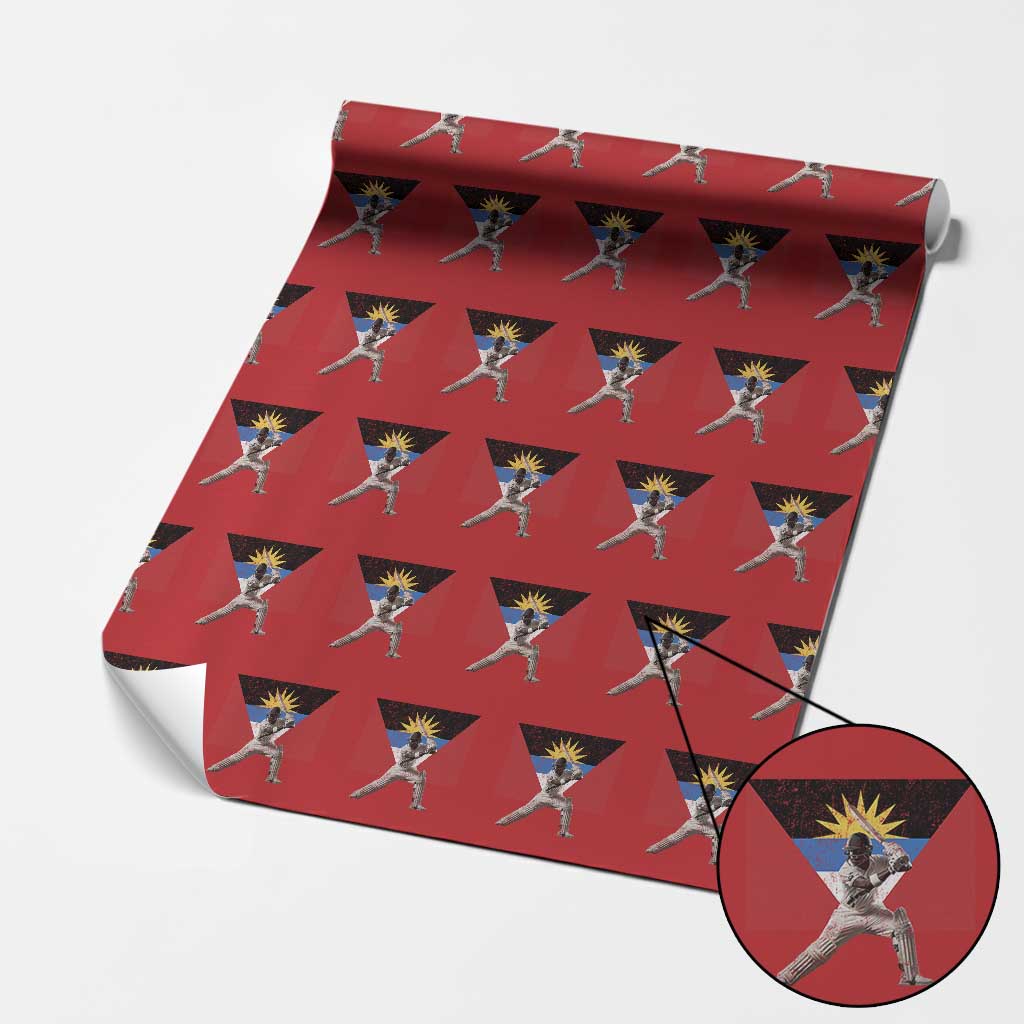 Antigua and Barbuda Cricket Wrapping Paper Roll Retro Vintage Sport Antiguan Flag West Indies Fan