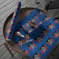 Antigua and Barbuda Cricket Wrapping Paper Roll Retro Vintage Sport Antiguan Flag West Indies Fan