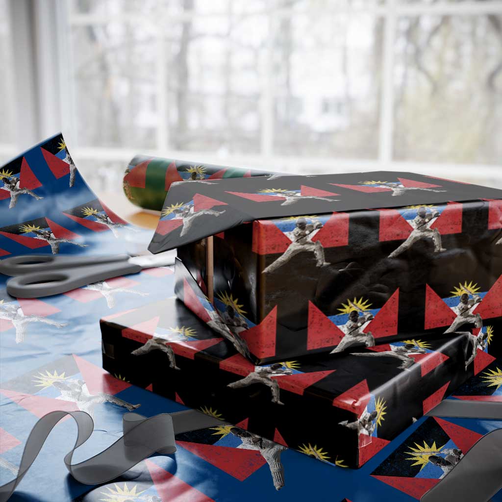 Antigua and Barbuda Cricket Wrapping Paper Roll Retro Vintage Sport Antiguan Flag West Indies Fan