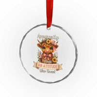 Apparently I Have An Attitude Who Knew Crystal Glass Ornament Funny Sarcasm Highland Cow TS12