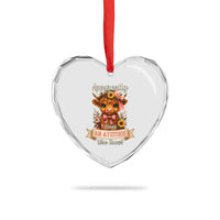 Apparently I Have An Attitude Who Knew Heart Crystal Glass Ornament Funny Sarcasm Highland Cow - Wonder Print Shop