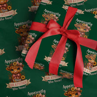 Apparently I Have An Attitude Who Knew Wrapping Paper Roll Funny Sarcasm Highland Cow - Wonder Print Shop