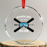 Apres Ski Club 2025 Crystal Glass Ornament Skiing Winter Sport Mountain - Wonder Print Shop