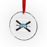 Apres Ski Club 2025 Crystal Glass Ornament Skiing Winter Sport Mountain - Wonder Print Shop
