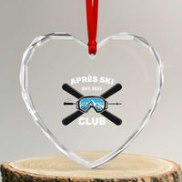 Apres Ski Club 2025 Heart Crystal Glass Ornament Skiing Winter Sport Mountain - Wonder Print Shop