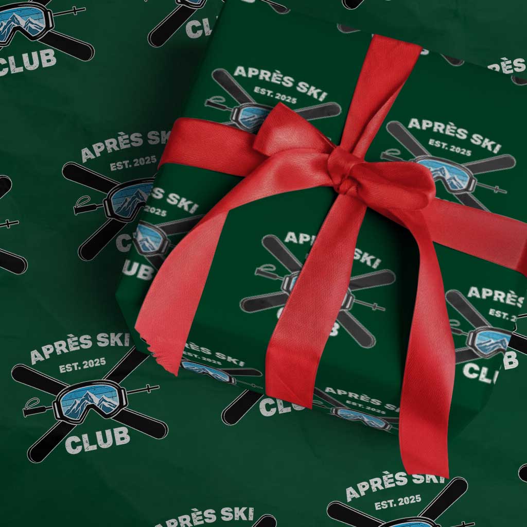Apres Ski Club 2025 Wrapping Paper Roll Skiing Winter Sport Mountain - Wonder Print Shop