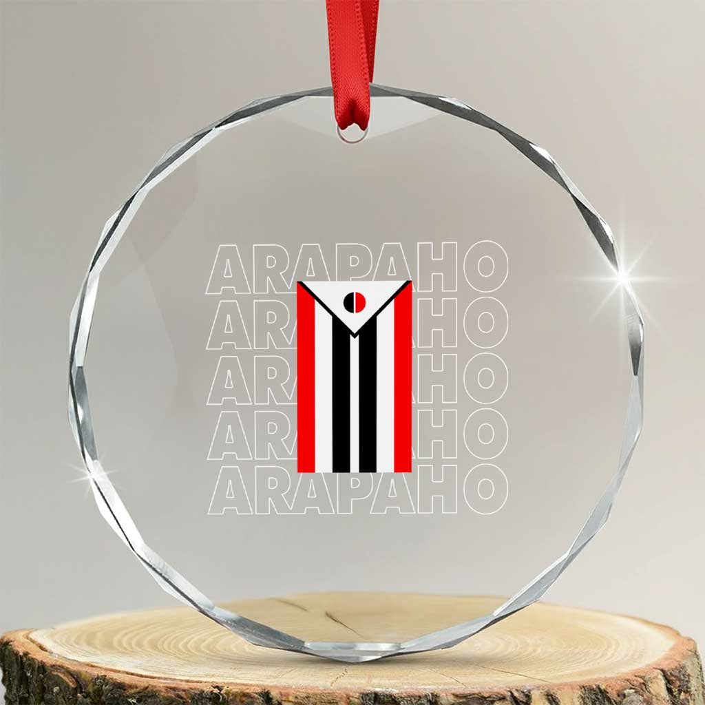 Arapaho Nation Flag Symbol Crystal Glass Ornament
