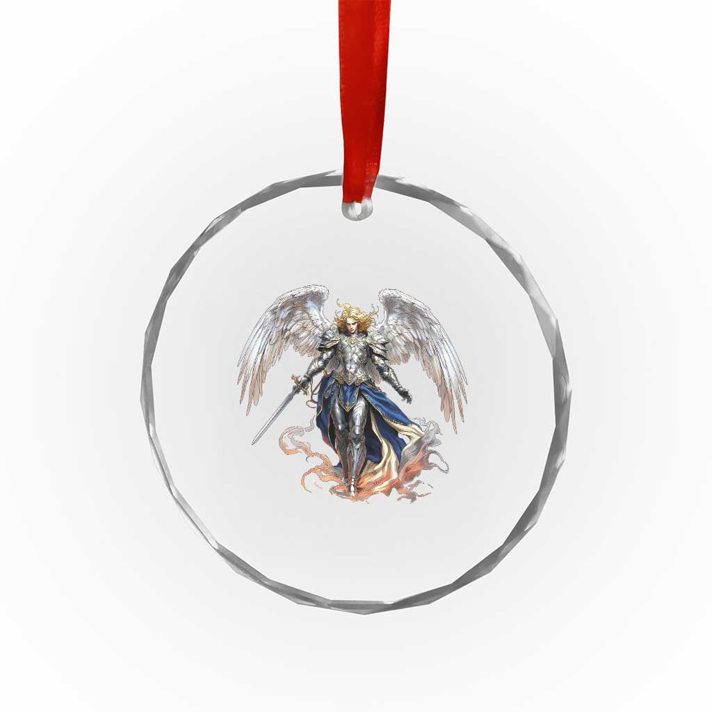 Archangel Saint Michael Warrior Crystal Glass Ornament Catholic Protection Gift