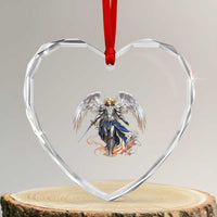 Archangel Saint Michael Warrior Heart Crystal Glass Ornament Catholic Protection Gift