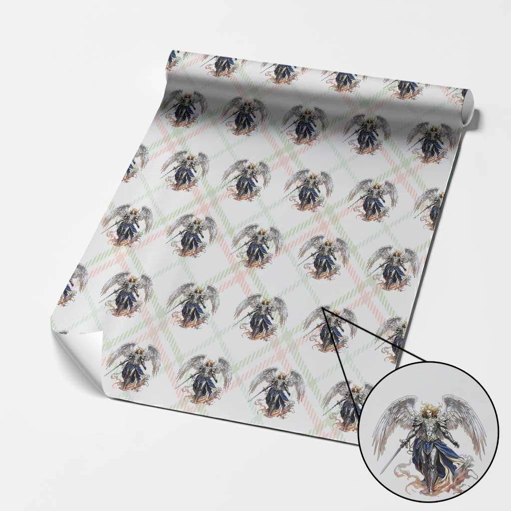 Archangel Saint Michael Warrior Wrapping Paper Roll Catholic Protection Gift