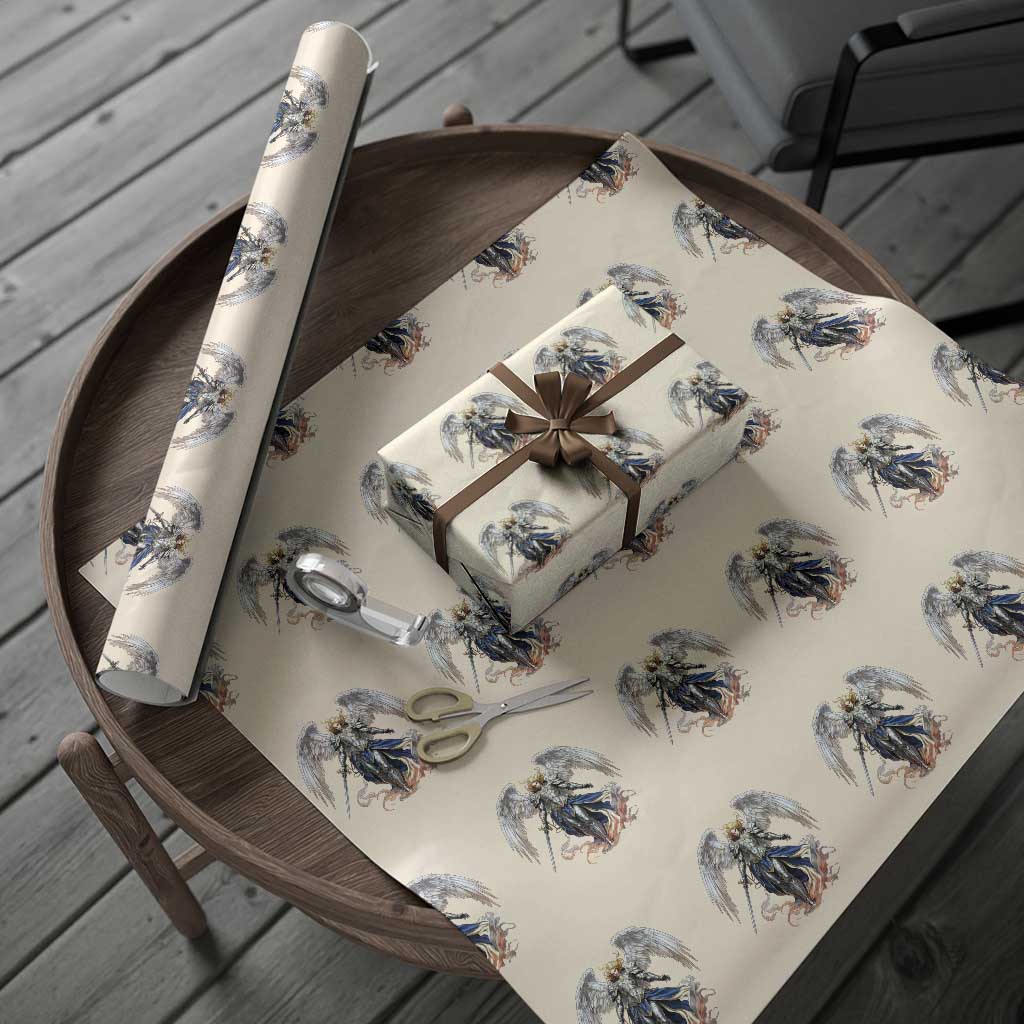 Archangel Saint Michael Warrior Wrapping Paper Roll Catholic Protection Gift