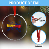 Arepa Power Baseball Crossed Bats Crystal Glass Ornament Funny Venezuelan Pride Gift for Latino Sports Fans