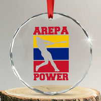 Arepa Power Venezuela Baseball Flag Crystal Glass Ornament Funny Venezuelan Pride Gift for Beisbol Lovers