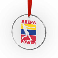 Arepa Power Venezuela Baseball Flag Crystal Glass Ornament Funny Venezuelan Pride Gift for Beisbol Lovers