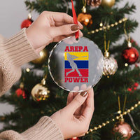 Arepa Power Venezuela Baseball Flag Crystal Glass Ornament Funny Venezuelan Pride Gift for Beisbol Lovers
