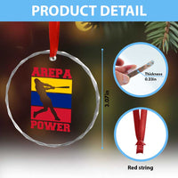 Arepa Power Venezuela Baseball Flag Crystal Glass Ornament Funny Venezuelan Pride Gift for Beisbol Lovers