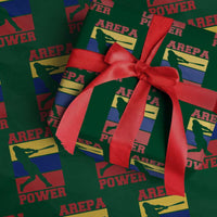 Arepa Power Venezuela Baseball Flag Wrapping Paper Roll Funny Venezuelan Pride Gift for Beisbol Lovers