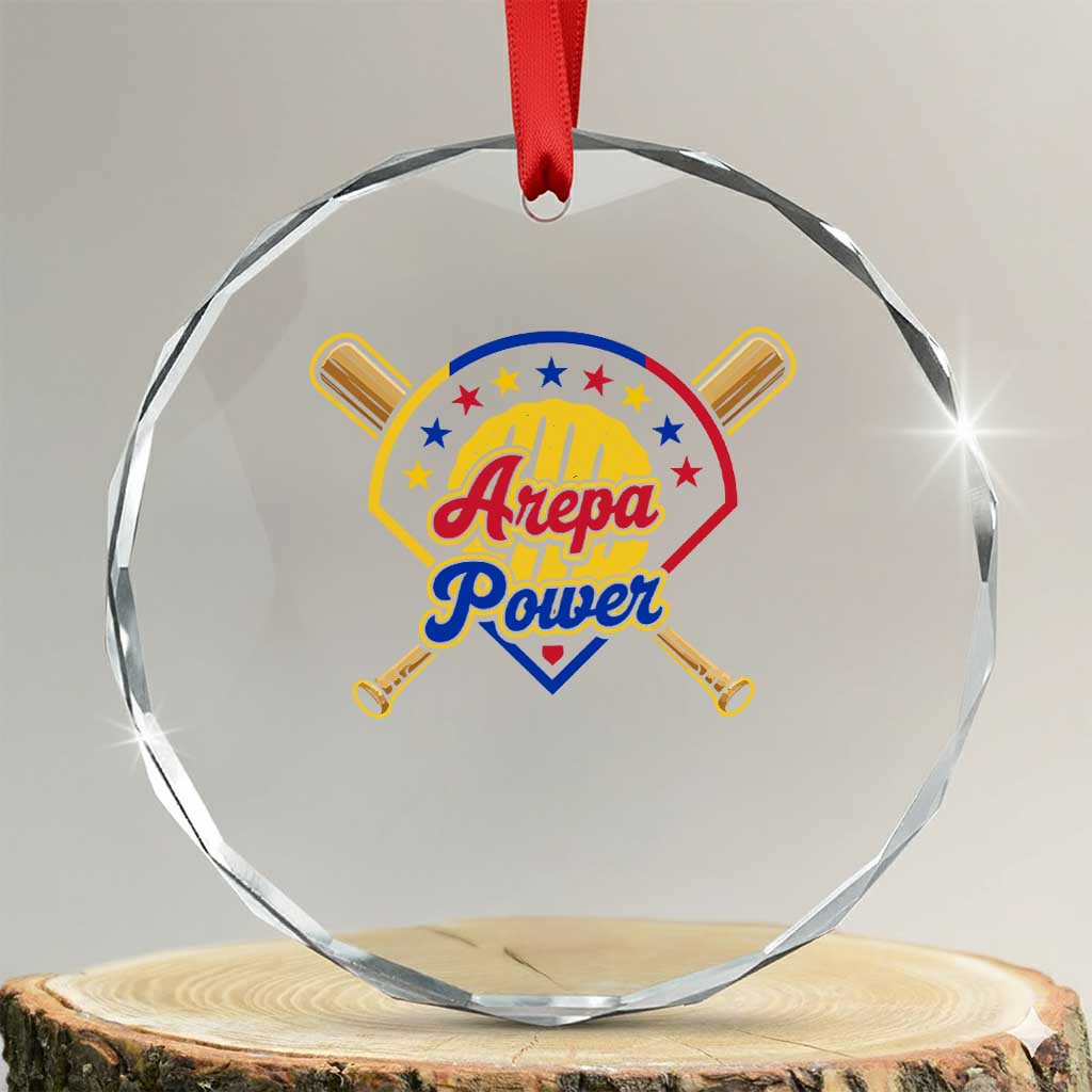 Arepa Power Venezuela Baseball Lover Crystal Glass Ornament Venezuelan Pride