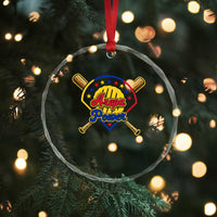 Arepa Power Venezuela Baseball Lover Crystal Glass Ornament Venezuelan Pride