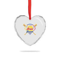 Arepa Power Venezuela Baseball Lover Heart Crystal Glass Ornament Venezuelan Pride