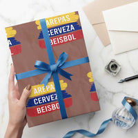 Arepas Cerveza Beisbol Venezuela Things Wrapping Paper Roll Funny Latino Food Beer and Baseball Pride