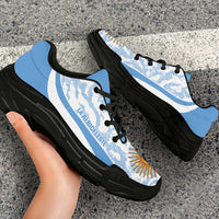 Argentina 2026 Football Chunky Sneakers Vamos La Albiceleste Grunge Curve Stylized - Wonder Print Shop