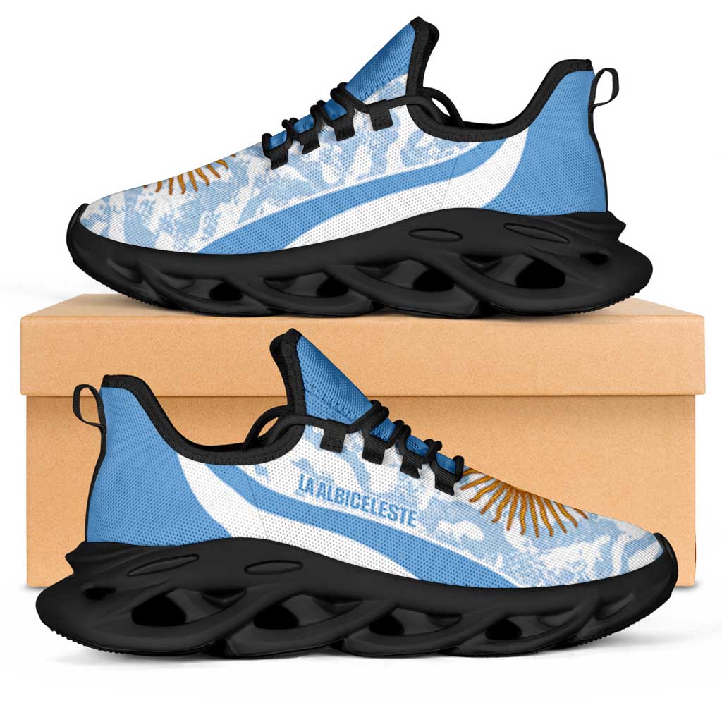 Argentina 2026 Football Clunky Sneakers Vamos La Albiceleste Grunge Curve Stylized - Wonder Print Shop