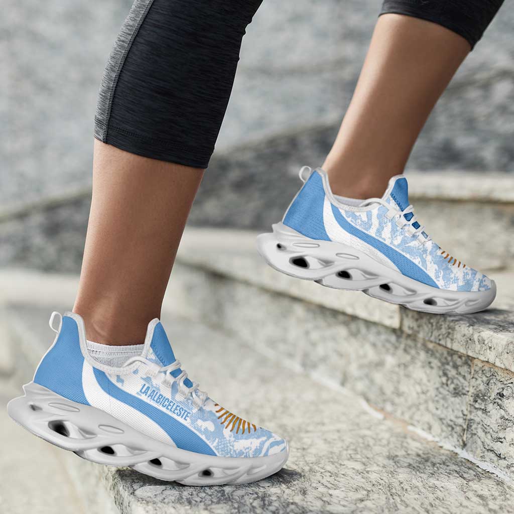 Argentina 2026 Football Clunky Sneakers Vamos La Albiceleste Grunge Curve Stylized - Wonder Print Shop