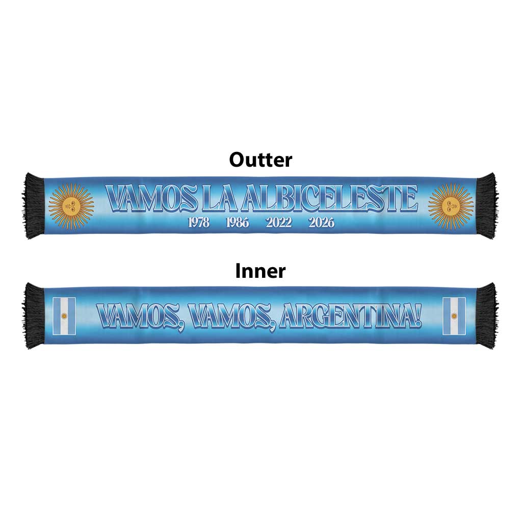 Argentina 2026 Football Soccer Scarf Vamos La Albiceleste